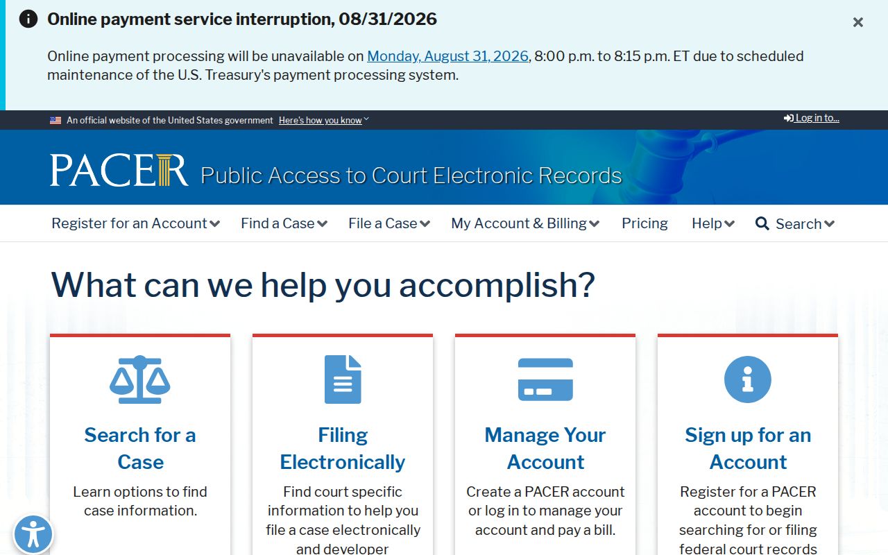 Covington County court records PACER federal account access