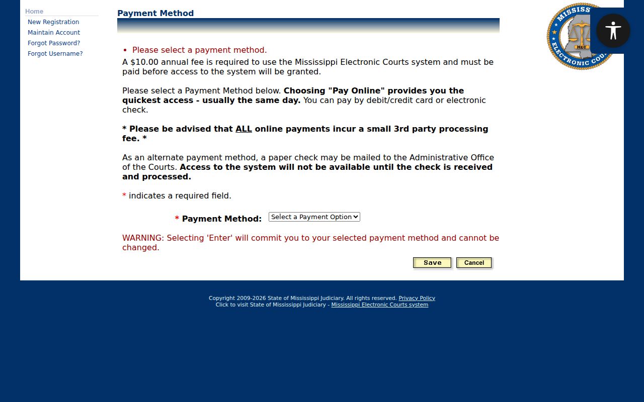 Covington criminal docket PAMEC access payment information