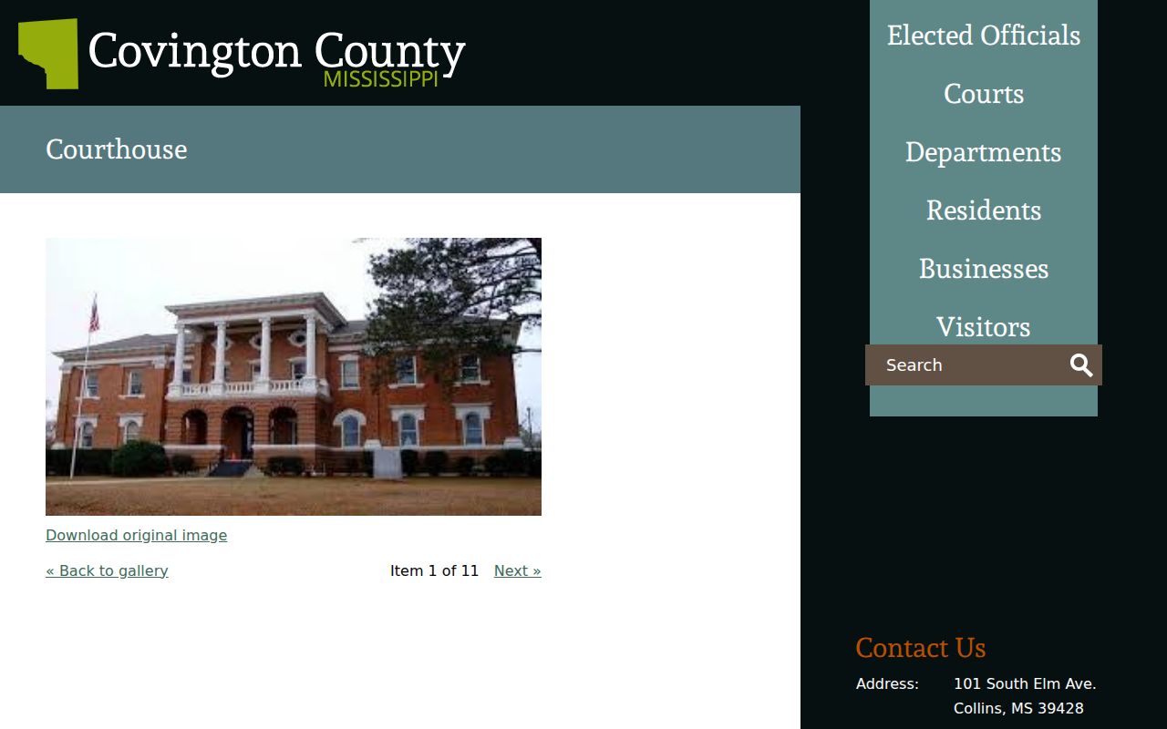 Covington County court docket courthouse in Collins Mississippi