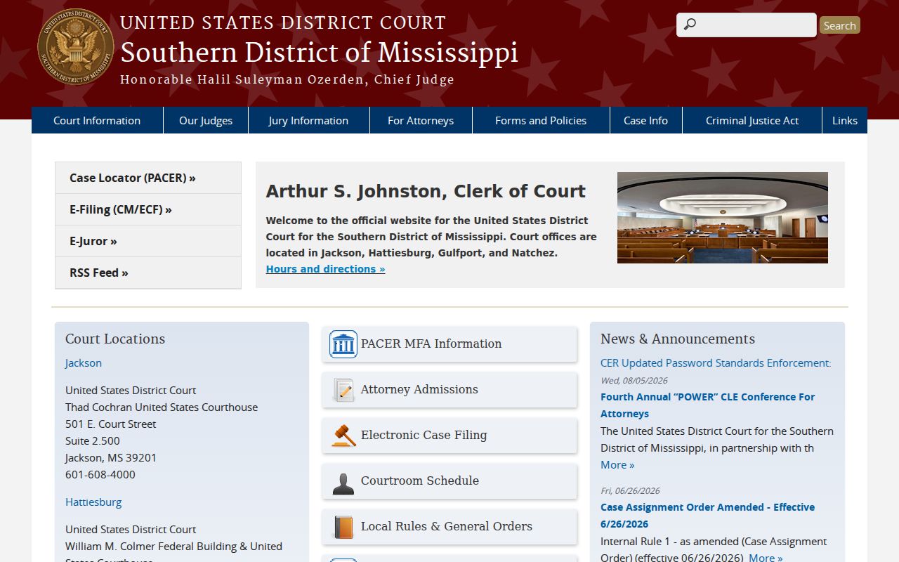 Covington County court docket current federal court access information